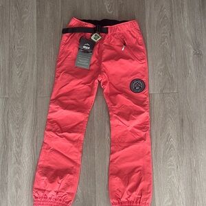 DOPE Vibrant Red Snow Pants with Belt